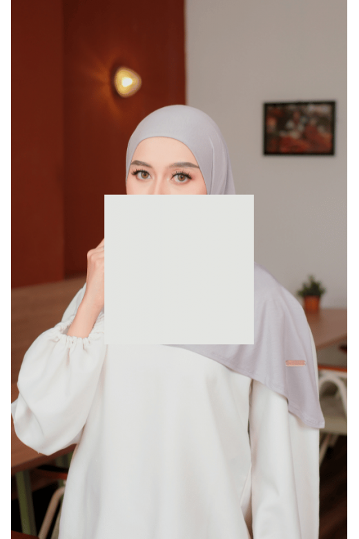 Naira Segitiga Instan Grey - Hijab Tencel Modal Micro 